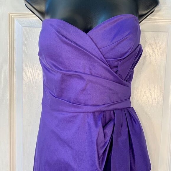 PURPLE STRAPLESS LINED MAGGIE LONDON SIZE 8 DRESS - Picture 1 of 6